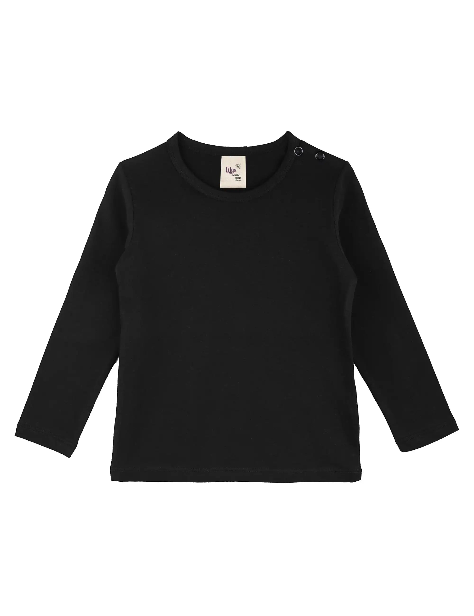 Baby Girls' Basic Long Sleeve Round Neck T-Shirt
