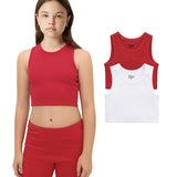Girls 2-Pack Basic Cropped Tank Top