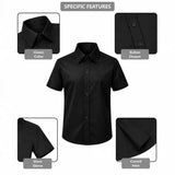 Lilax Boys Classic Short Sleeve Button Down Casual Solid Dress Shirt