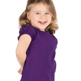 Girls' Basic Cotton T-Shirt  Short Puff Sleeve Crewneck / Toddler