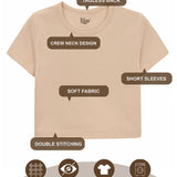 Girls Short Sleeve Crewneck Crop Top Tee