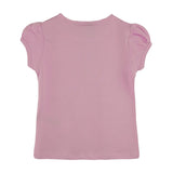 Girls' Basic Short Puff Sleeve Round Neck Cotton T-Shirt