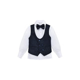 Boys 4-Piece Slim Fit Textured Suit Set