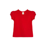 Girls' Basic Short Puff Sleeve Cotton T-Shirt and Leggings Set