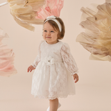 Baby Vintage White Lace Christening Dress Set