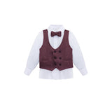 Boys 4-Piece Slim Fit Textured Suit Set
