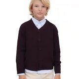 Lilax Little Boys Basic Long Sleeve V-Neck Classic Knit Cardigan Sweater