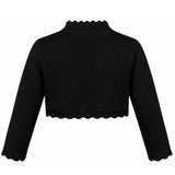 Little Girls' Knit Long Sleeve Button Closure Bolero Cardigan Shrug