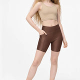 Lilax Girls Athletic Shorts with Pocket High Waisted Biker Shorts for Dance Yoga Gymnastics