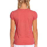 Girls' Basic Short Puff Sleeve Round Neck Cotton T-Shirt