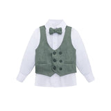Boys 4-Piece Slim Fit Textured Suit Set