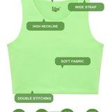 Girls' Double Lined Sleeveless Basic Crop Tank Top