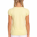 Girls' Basic Short Puff Sleeve Round Neck Cotton T-Shirt