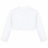 Baby Girls' Long Sleeve Knit One Button Closure Bolero Shrug