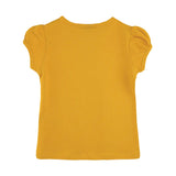 Girls' Basic Short Puff Sleeve Round Neck Cotton T-Shirt