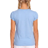 Girls' Basic Short Puff Sleeve Round Neck Cotton T-Shirt
