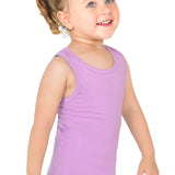 Girls' Soft Solid Cotton Blend Racerback Tank Top