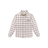 Boys Cotton Plaid Suspender Pant Set