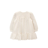 Toddler Girls' Long Sleeve Lace Embroidered Button Down Dress