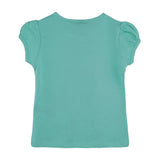 Girls' Basic Short Puff Sleeve Round Neck Cotton T-Shirt