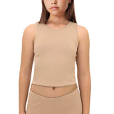 Girls' Double Lined Sleeveless Basic Crop Tank Top