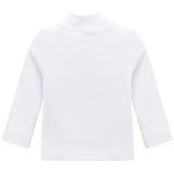 Baby Girls' Basic Long Sleeve Mock Turtleneck Cotton T-Shirt