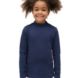 Toddler Cotton Long Sleeve Basic Mock-Neck T-Shirt