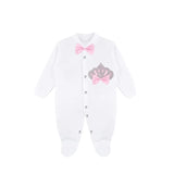 Newborn Baby 3-Piece Cotton Jeweled Layette Set