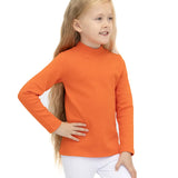 Toddler Cotton Long Sleeve Basic Mock-Neck T-Shirt