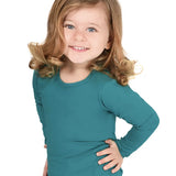 Little Girls Cotton Long Sleeve Basic Crewneck T-Shirt
