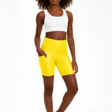 Lilax Girls Athletic Shorts with Pocket High Waisted Biker Shorts for Dance Yoga Gymnastics