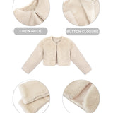 Girls Cozy Long Sleeve Crew Neck Dress Coat