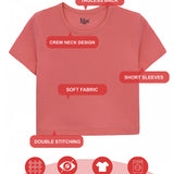 Girls Short Sleeve Crewneck Crop Top Tee