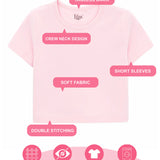 Girls Short Sleeve Crewneck Crop Top Tee