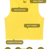 Girls' Double Lined Sleeveless Basic Crop Tank Top