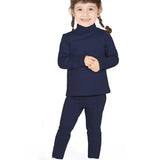 Big Girls Cotton Basic Mock-Neck Shirt & Leggings Set