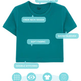 Girls Short Sleeve Crewneck Crop Top Tee