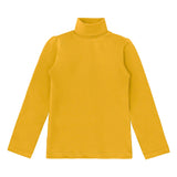 Girls' Basic Long Sleeve Turtleneck Cotton T-Shirt