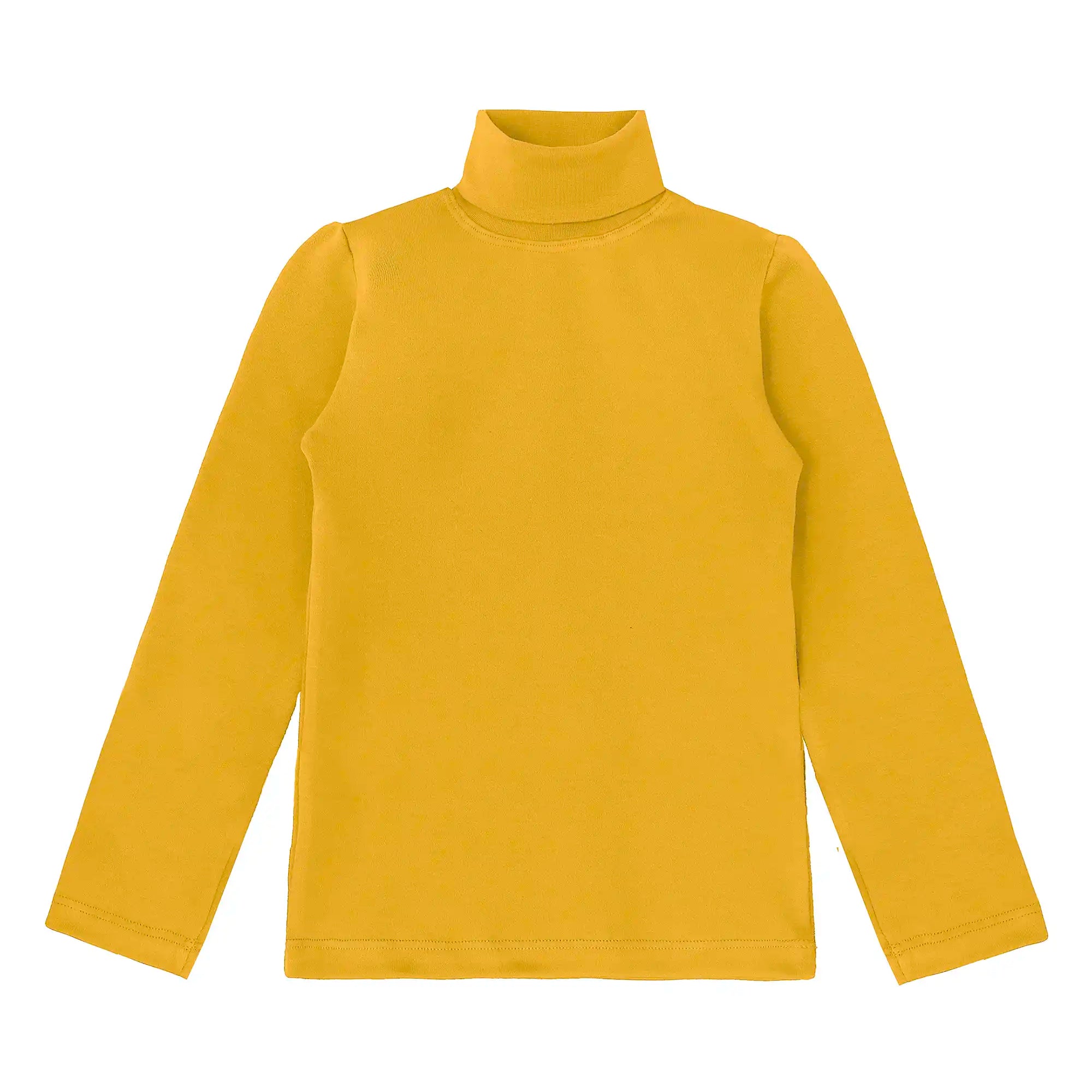 Girls' Basic Long Sleeve Turtleneck Cotton T-Shirt