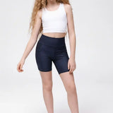 Lilax Girls Athletic Shorts with Pocket High Waisted Biker Shorts for Dance Yoga Gymnastics