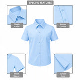 Lilax Boys Classic Short Sleeve Button Down Casual Solid Dress Shirt