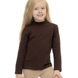 Toddler Cotton Long Sleeve Basic Mock-Neck T-Shirt