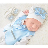 Regal and Handsome: 5-Piece Layette Gift Set with Jeweled Crown Tuxedo for Baby Boys (0-3 Months)