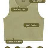 Girls' Double Lined Sleeveless Basic Crop Tank Top