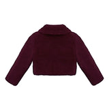 Girls Faux Fur Shrug Jacket Tied Ribbon Cozy Bolero