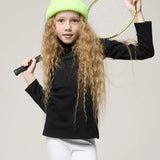 Little Girls Cotton Long Sleeve Basic Turtleneck T-Shirt