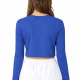 Lilax Girls' Long Sleeve Crop Top – Soft Cotton, 4-Way Stretch, Breathable Everyday Tee