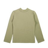 Toddler Cotton Long Sleeve Basic Mock-Neck T-Shirt