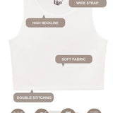 Girls' Double Lined Sleeveless Basic Crop Tank Top