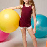 Girls' Soft Solid Cotton Blend Racerback Tank Top